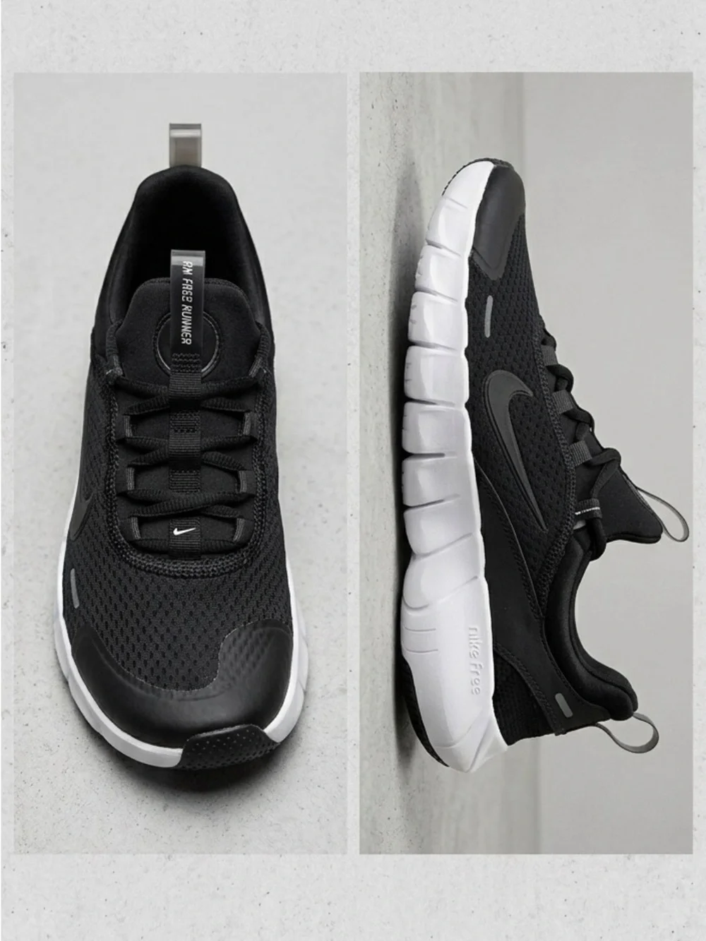 Nike Free Run 5.0 (GS) black white running sneakers NIB - 5Y / 6.5W